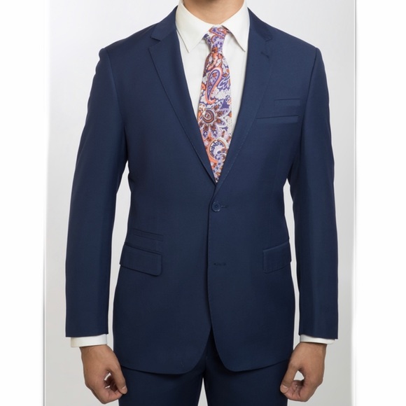 English Laundry Other - English Laundry 100% Wool Navy Blue Slim Fit Suit Jacket